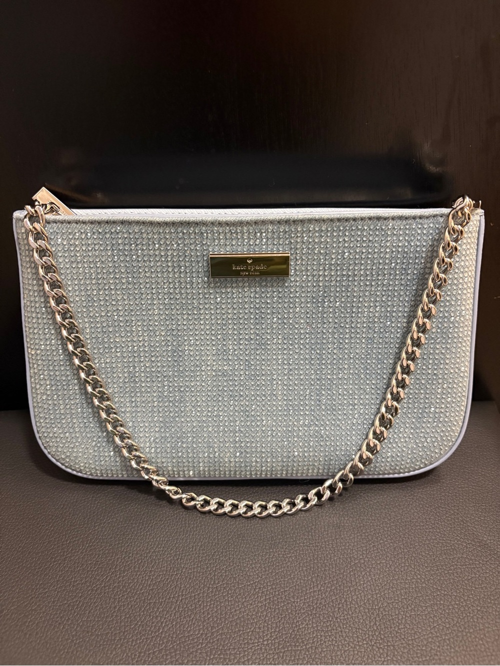 Kate Spade Silver Glitter Chain Shoulder Bag - Picture 1 of 3